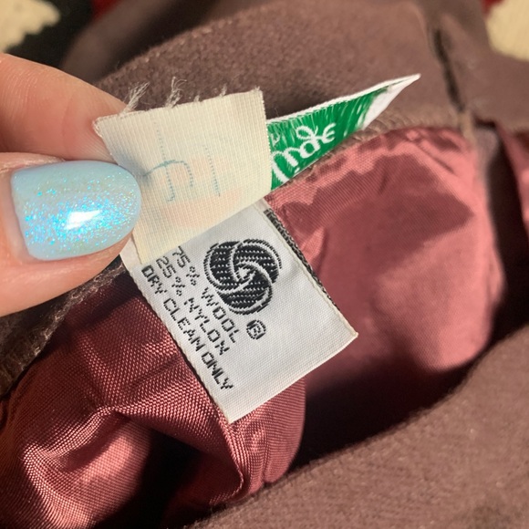 VTG Prestige Boston wool blend pleated eggplant purple mauve knee length skirt - Picture 7 of 8